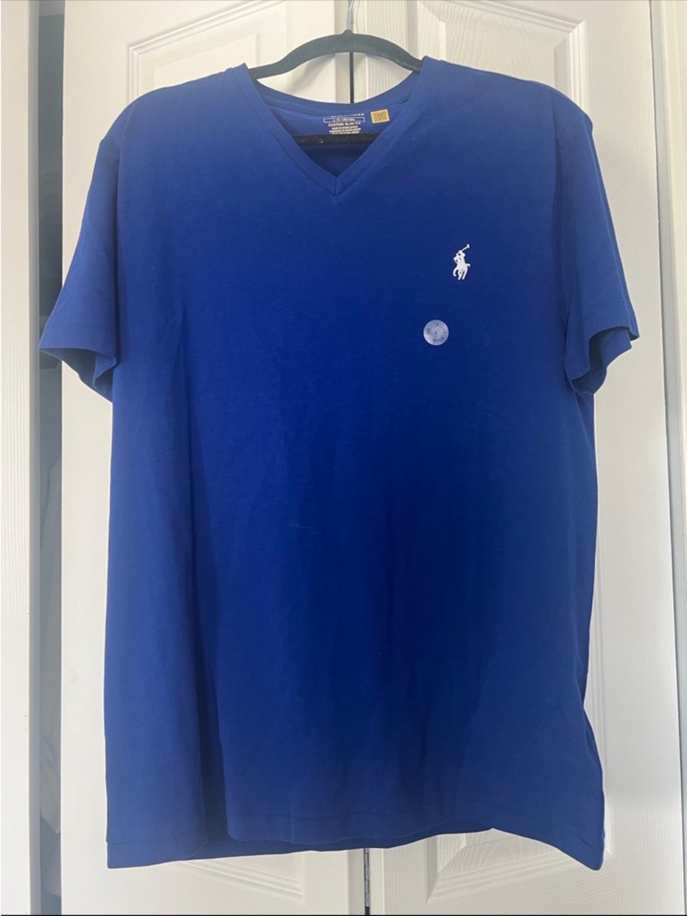 Polo by Ralph Lauren V-Neck Tee in Blue with White Logo